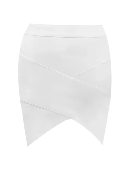 Off-shoulder Bandage White Dress Set - Image 6