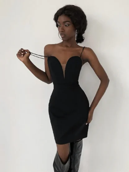Spaghetti Strap Mini White Dress - Image 3