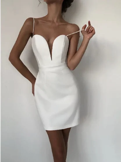 Spaghetti Strap Mini White Dress