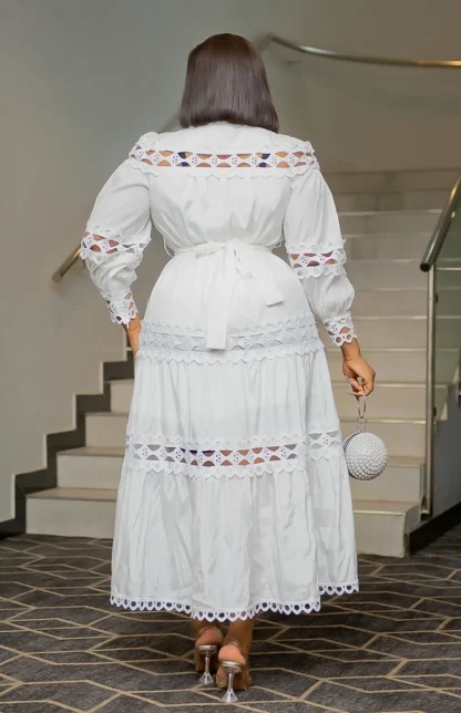 Hollow Out White Dress - Image 5