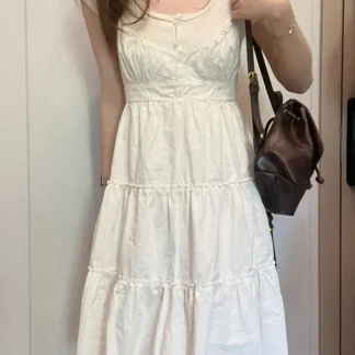 Casual Tiered White Dress