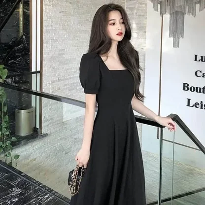 Puff Short Sleeve White Dresses - Image 6
